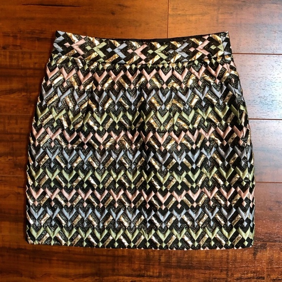 Milly Runway Couture Metallic A Line Skirt - Picture 7 of 8